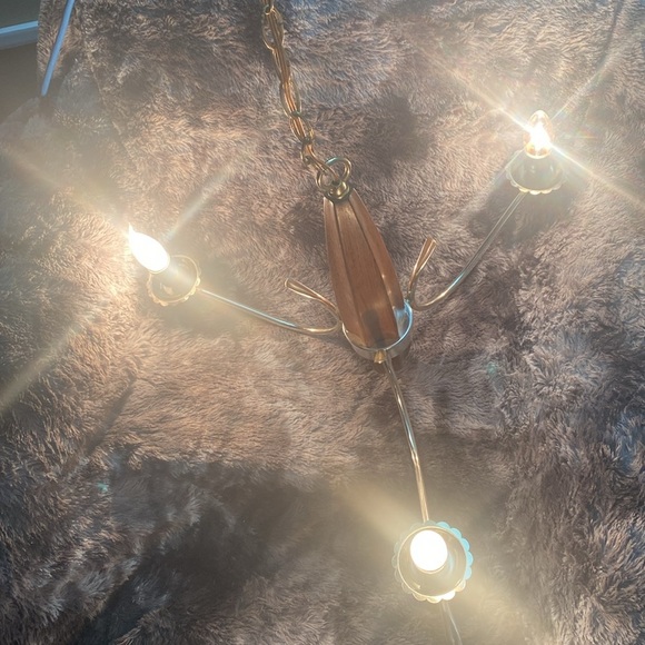 Vintage Chandelier Mid
Century Modern Wood Glass - Picture 16 of 16